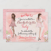 バチェロレッテグラマロースガールズピーチートーン 招待状 (正面/裏面)