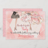 バチェロレッテグラマロードレスピーチートーン 招待状 (正面/裏面)