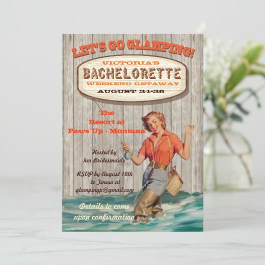 バチェロレッテグランピングキャンピングウィークエンド招待状 招待状 (スタンド正面)