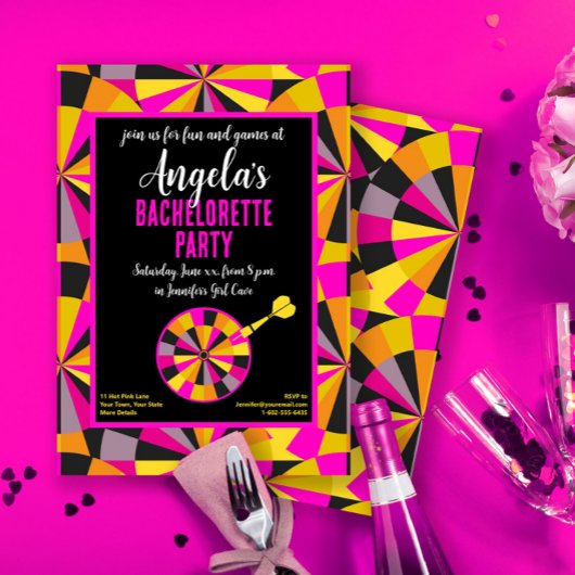 バチェロレッテゲームルームガールズテーマパーティー 招待状