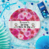 バチェロレッテゴルフピンクフローラ パーソナライズされた ペーパープレート (パーティー)