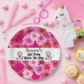 バチェロレッテゴルフピンクフローラ パーソナライズされた ペーパープレート (パーティー)