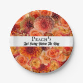 バチェロレッテゴルフブライダルシャワーピーチオレンジ ペーパープレート (正面)