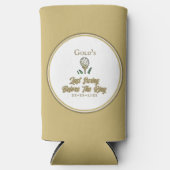 バチェロレッテゴルフ金ゴールドと白 スリム缶クーラー (正面)