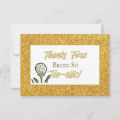 バチェロレッテゴルフ金ゴールドグリッターラストスイング サンキューカード (正面)