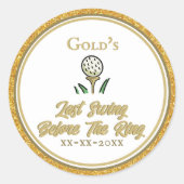 バチェロレッテゴルフ金ゴールドグリッター ラウンドシール (正面)