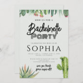 バチェロレッテサボテン水彩セージ園 招待状 (正面/裏面)