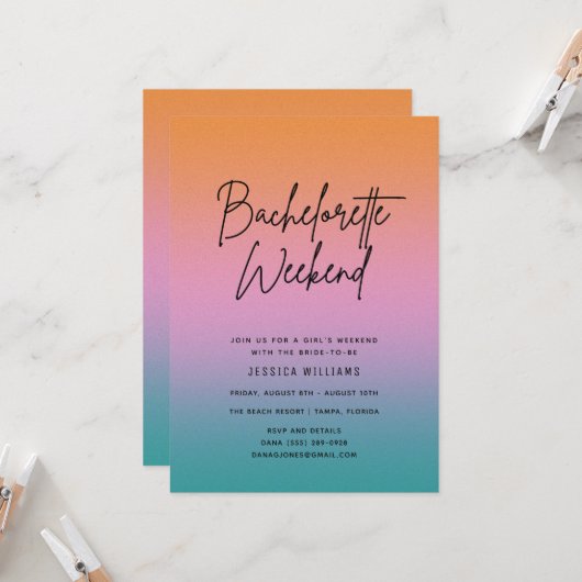 バチェロレッテサマー週末休暇 招待状 (正面/裏面インサイチュ)