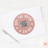 バチェロレッテザ花嫁AドリンクVenmo QRコード ラウンドシール (封筒)