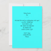 バチェロレッテシャンパンティール（緑がかった色）ブルー 招待状 (裏面)