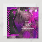 バチェロレッテシューズハイヒールのブーツコルセット 招待状 (裏面)