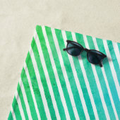 バチェロレッテストライプのシーフオムグリーンブルー ビーチタオル (インサイチュ)