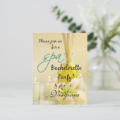 バチェロレッテスパ招待状- パーソナライズされた インビテーションポストカード (スタンド正面)