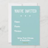 バチェロレッテスランバーパーティーカスタム招待状(青) 招待状 (裏面)