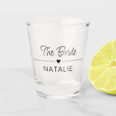 バチェロレッテチームブライドパーソナライズされたブライダル ショットグラス (正面)