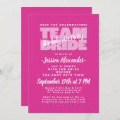 バチェロレッテチームブライドピンクトレンディー スタイリッシュ 招待状 (正面/裏面)