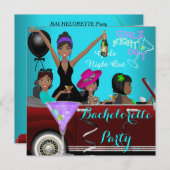 バチェロレッテティール(緑がかった色)おもしろいリムカーカクテル2 招待状 (正面/裏面)