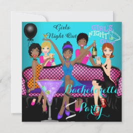 バチェロレッテティール(緑がかった色)ピンクおもしろいガールズカクテル4 招待状