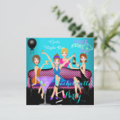 バチェロレッテティール（緑がかった色）ピンクおもしろいガールズカクテル4 招待状 (スタンド正面)