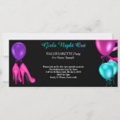バチェロレッテティール（緑がかった色）ピンクハイトブラックパープルパーティー 招待状 (裏面)