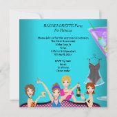 バチェロレッテティール(緑がかった色)ピンクランジェリーカクテル 招待状 (裏面)