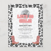 バチェロレッテディスコ女性のカーボーイパーティの招待状 (正面)