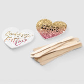 バチェロレッテデコーモダンル金ゴールドグリッター ハンドファン (組立なし)