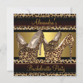 バチェロレッテハイヒールシューズヒョウ金ゴールド 招待状 (正面)