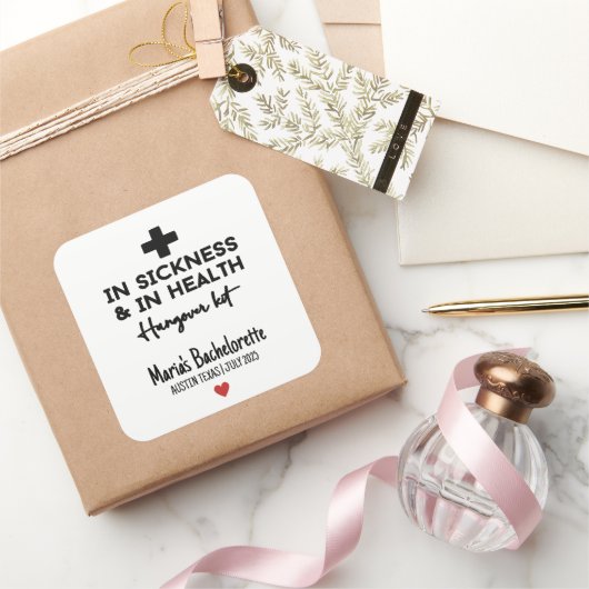 バチェロレッテハングオーバーキットシール スクエアシール (ギフト)