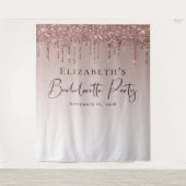 バチェロレッテバラ金ゴールドグリッター パーソナライズされた タペストリー (正面)