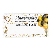 バチェロレッテバルーン紙吹雪紙名タグ ラベル (正面)