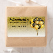 バチェロレッテバルーン金ゴールドグリッター名タグ ラベル (インサイチュ)