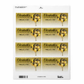 バチェロレッテバルーン金ゴールドグリッター名タグ ラベル (フルシート)