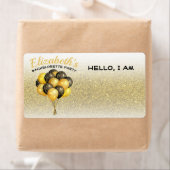 バチェロレッテバルーン金ゴールドグリッター名タグ ラベル (インサイチュ)