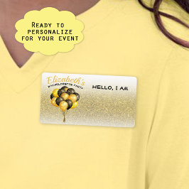 バチェロレッテバルーン金ゴールドグリッター名タグ ラベル