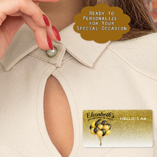 バチェロレッテバルーン金ゴールドグリッター名タグ ラベル