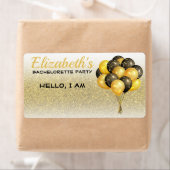 バチェロレッテバルーン金ゴールドグリッター名タグ ラベル (インサイチュ)