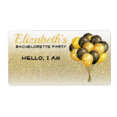 バチェロレッテバルーン金ゴールドグリッター名タグ ラベル (正面)