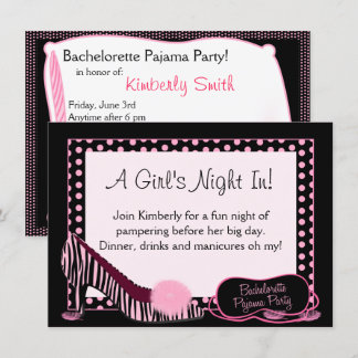 バチェロレッテパジャマパーティの招待状 招待状