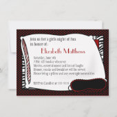 バチェロレッテパジャマパーティーインレッド招待状 招待状 (裏面)