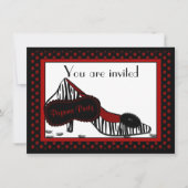 バチェロレッテパジャマパーティーインレッド招待状 招待状 (正面)