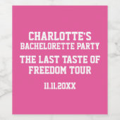 バチェロレッテパーソナライズされたの最後の自由の味 ワインラベル (シングルラベル)