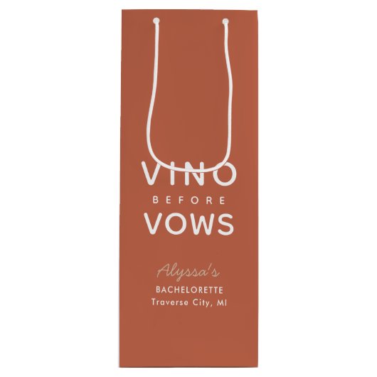 バチェロレッテパーソナライズされたヴィーノビウズ ワインギフトバッグ (正面)