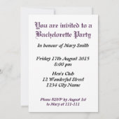 バチェロレッテパーソナライズされた招待状 招待状 (裏面)