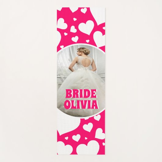 バチェロレッテパーソナライズされた花嫁の写真 ヨガマット (正面)