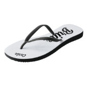 バチェロレッテパーソナライズされた花嫁の白黒 ビーチサンダル (アングル)