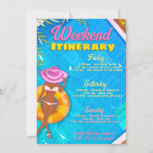 バチェロレッテパーティーのお誘い - 週末の予定 招待状 (裏面)