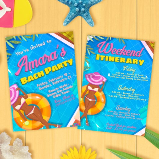 バチェロレッテパーティーのお誘い - 週末の予定 招待状