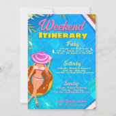 バチェロレッテパーティーのご案内 - 週末の予定 招待状 (裏面)