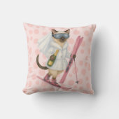 バチェロレッテパーティーのスキー シャム猫好き ピンク クッション (正面)